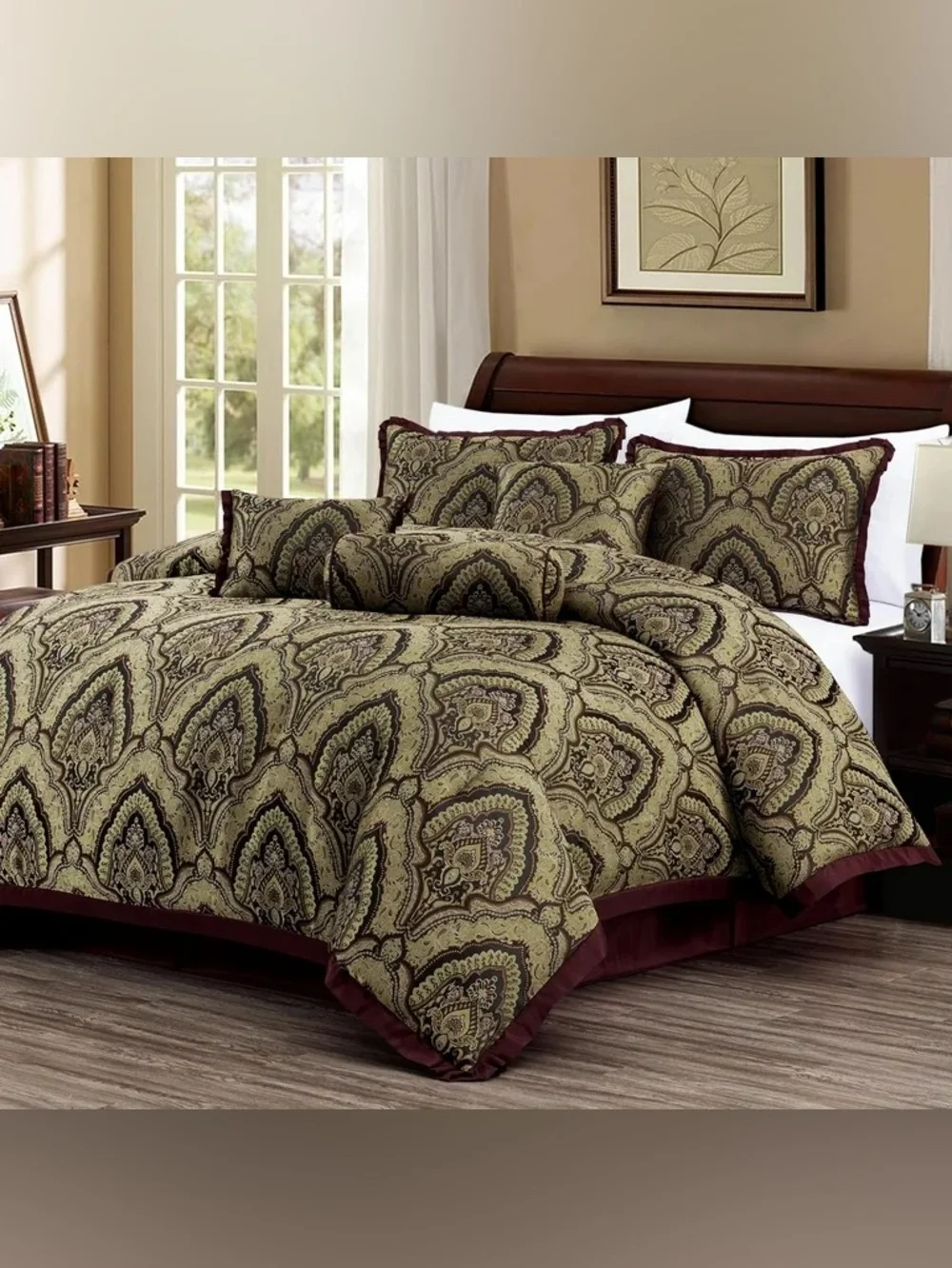 Luxury Damask Queen 3 piece Comforter Set